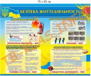 Стенд “Безпека життєдіяльності” з символікою