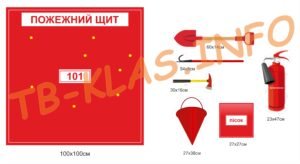 Стенд “Пожежний щит” на жесті з магнитами
