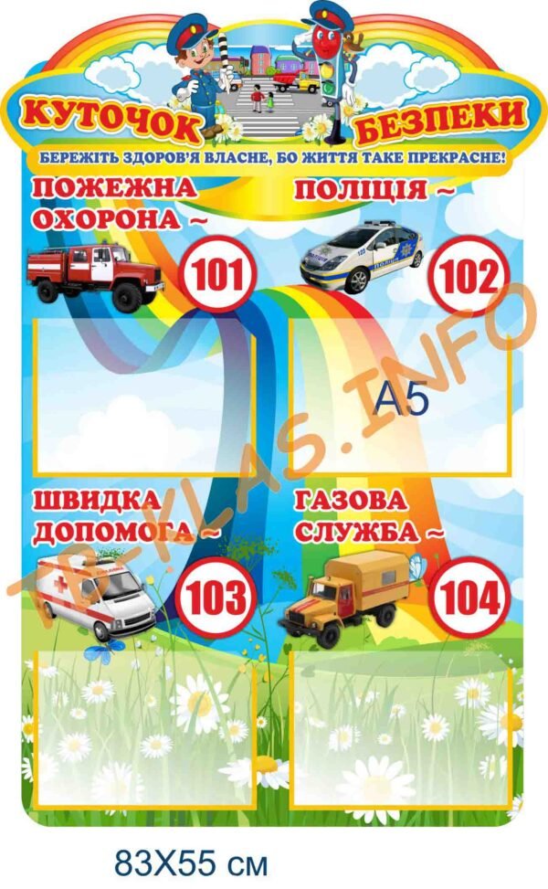 Куточок безпеки з прозорими кишенями