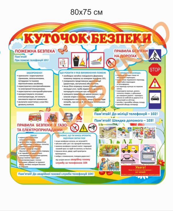 Пластиковий стенд “Куточок безпеки”