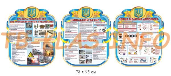 Стенди “Цивільний захист. Перша медична допомога. Правила поводження з вибухонебезпечними предметами”