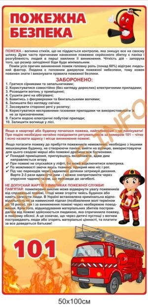Стенд “Пожежна безпека” для дітей