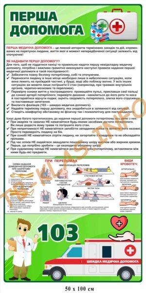 Стенд “Перша допомога” для дітей