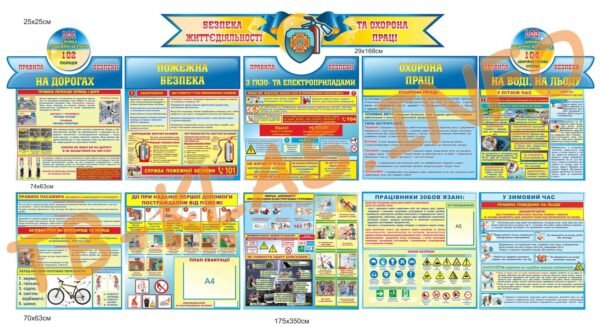 Великий комплект стендів з безпеки