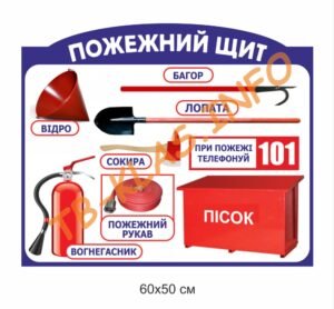 Стенд “Пожежний щит” для школи