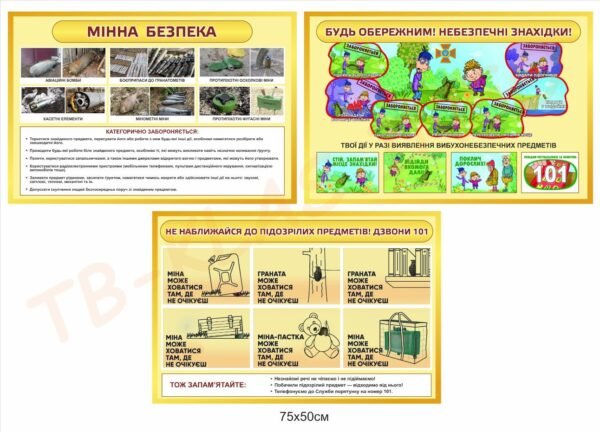 Комплект стендів “Мінна безпека для школярів”