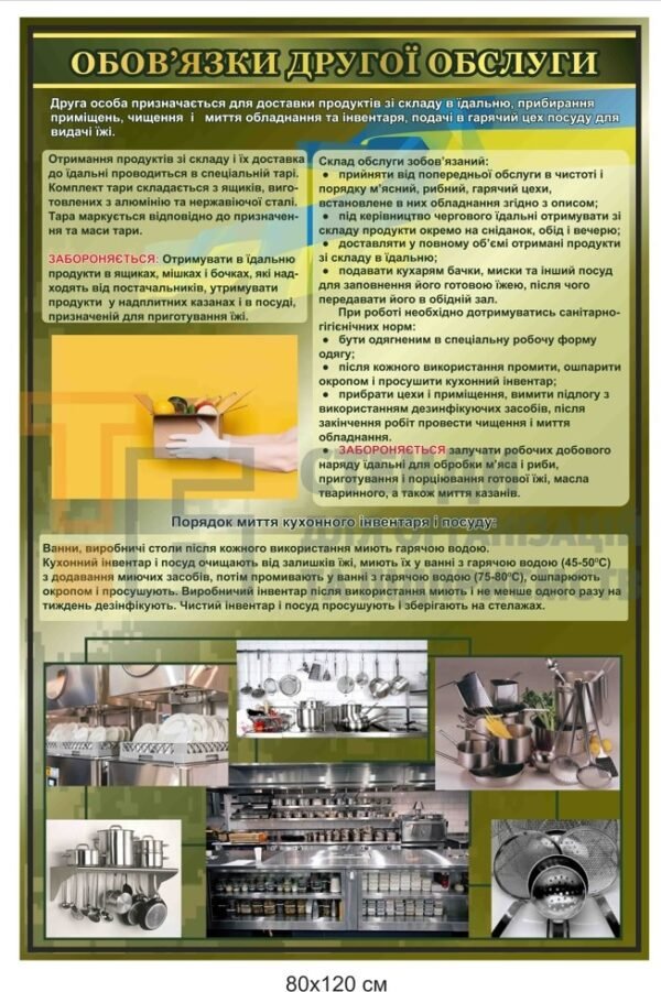 Інформаційний стенд “Обов’язки другої обслуги”