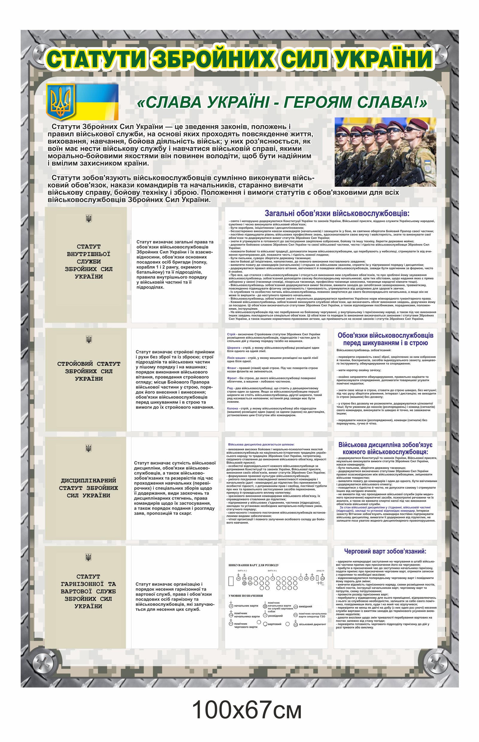 Військовий стенд "Статути Збройних сил України"
