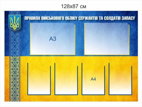 Стенд “Правила військового обліку сержантів та солдатів запасу”