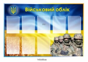Стенд “Військовий облік” з кишенями