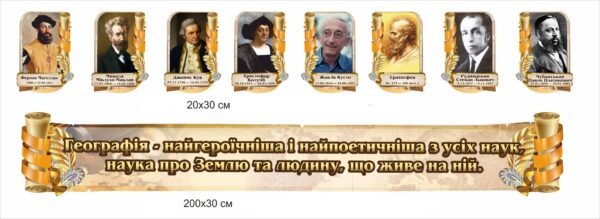 Стенди над дошкою для кабінету географії