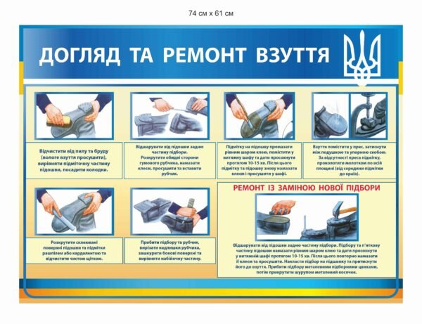 Військовий стенд “Догляд та ремонт взуття”