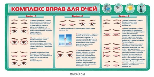 Стенд до кабінету інформатики “Комплекс вправ для очей”