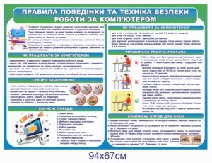 Стенд для кабінету інформатики “Правила поведінки та техніка безпеки”