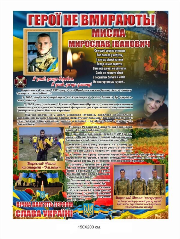 Стенд “Героі не вмирають”