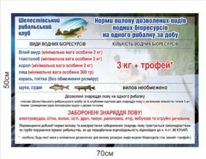 Стенд “Информація для рибальського клубу”