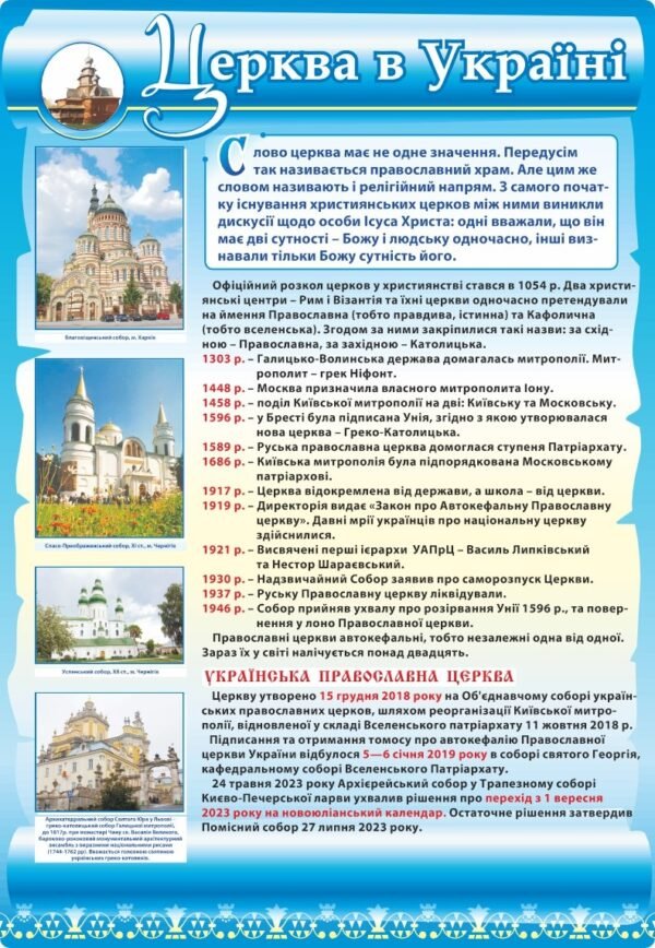 Стенд “Церква в україні”