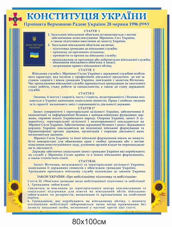 Стенд пластиковий “Конституція України”