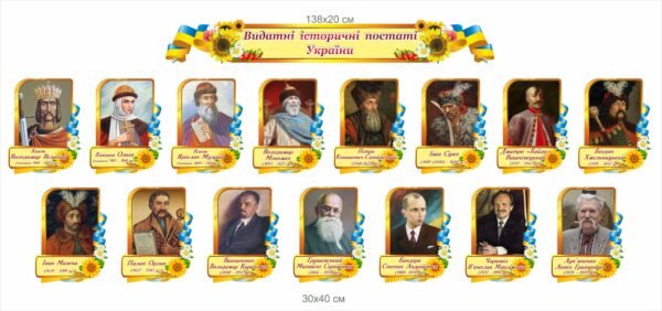 Комплект пластиковіх стендів “Видатні історичні постаті України”