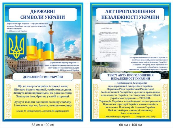 Стенди “Акт проголошення незалежності та державна символіка України”