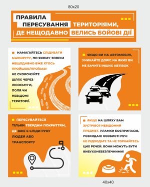 Комплект стендів “Мінна безпека: правила пересування”