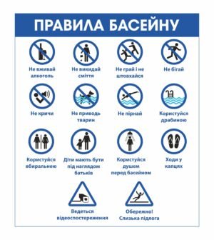 Стенд пластиковий “Правила басейну”