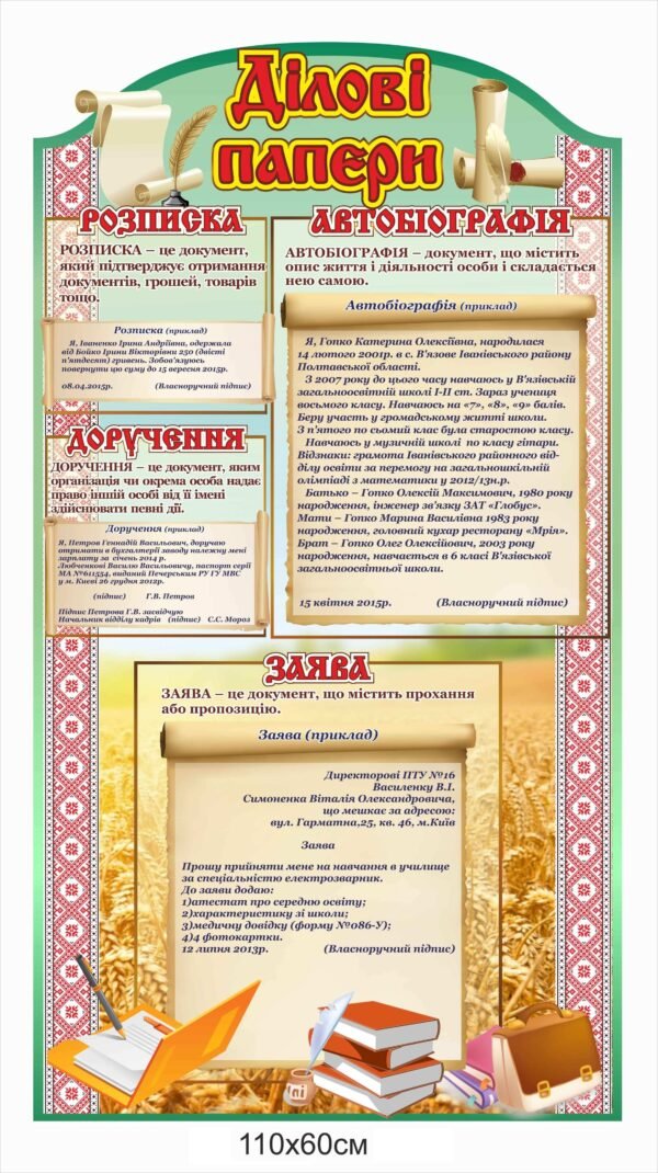 Стенд “Ділові папери”