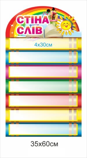 Стенд пластиковий з кишенями “Стіна слів”