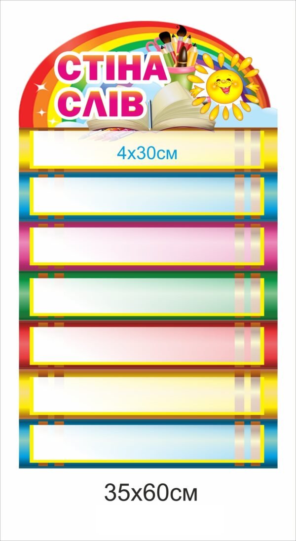 Стенд пластиковий з кишенями “Стіна слів”
