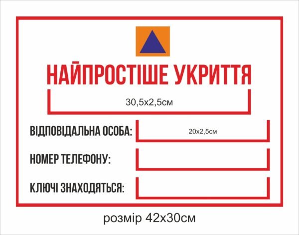 Табличка фасадна “Найпростіше укриття”