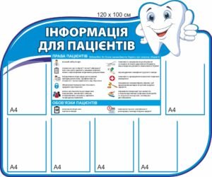 Стенд в стаматологічний кабінет “Інформація для пацієнтів”