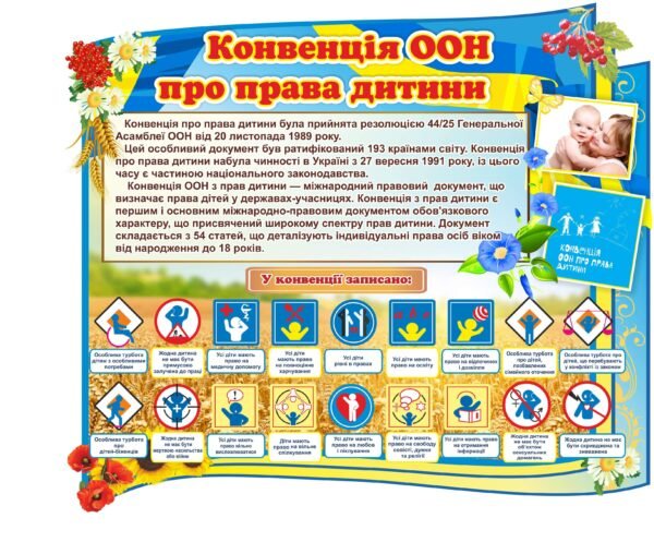 Стенд “Конвенція ООН про права дитини”