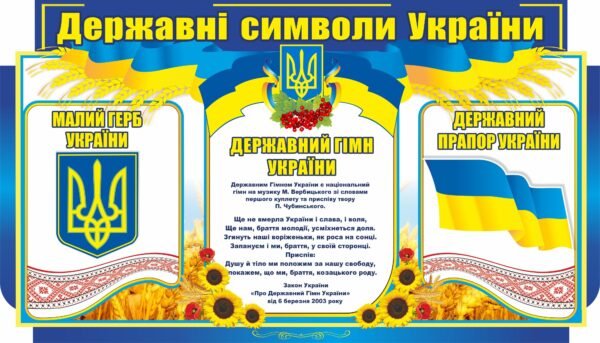 Стенд пластиковий “Державні символи”