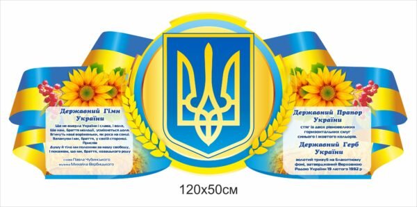 Стеннд “Державна символіка України” з гербом
