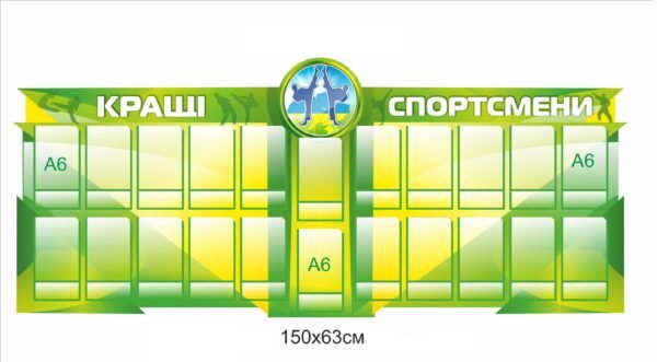 Стенд для оформлення кабінету з фізичної культури “Кращі спортсмени”
