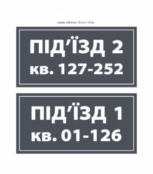 Набір табличок “Під’їзд”