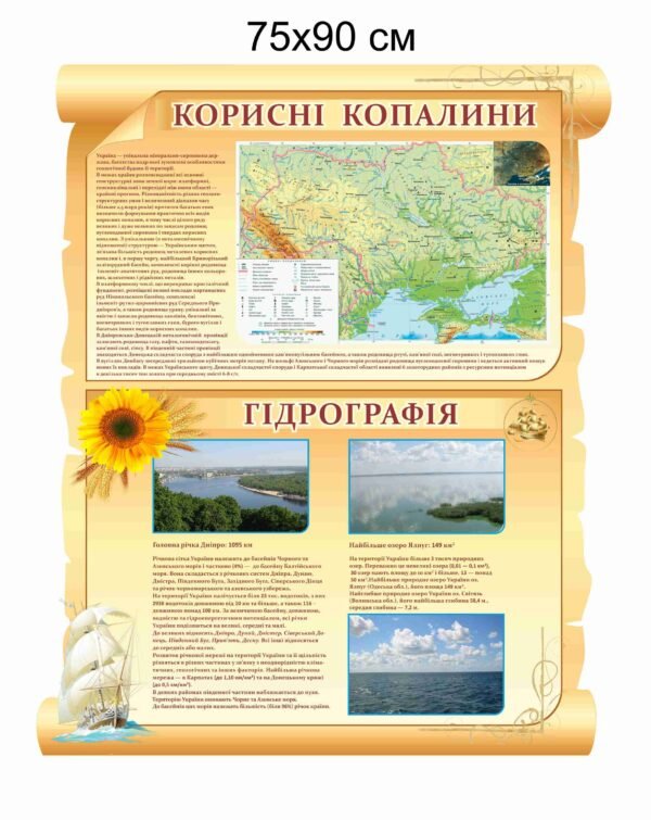 Стенд “Корисні копалини та гідрографія”