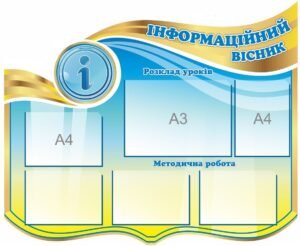 Стенд “Інформаційни вісник” з кишенями для інформації
