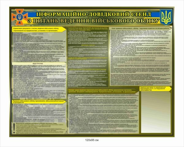 Стенд з питань ведення військового обліку