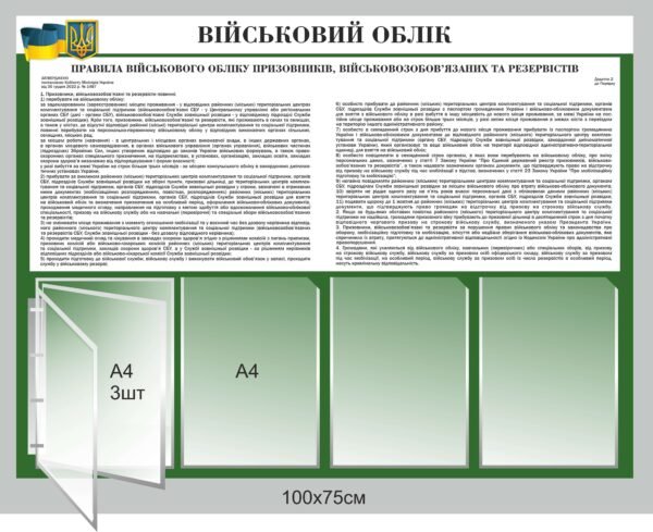 Стенд “Військовий облік” з перекидною системою