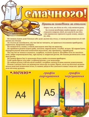 Стенд для їдальні “Смачного”
