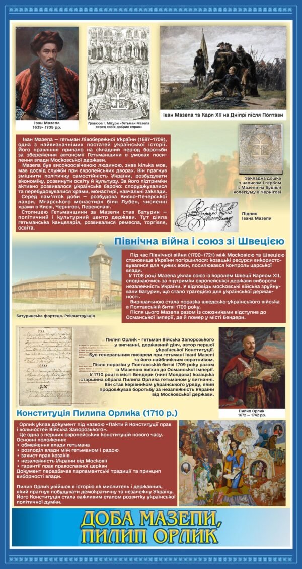 Стенд “Доба Мазепи, Пилип Орлик”