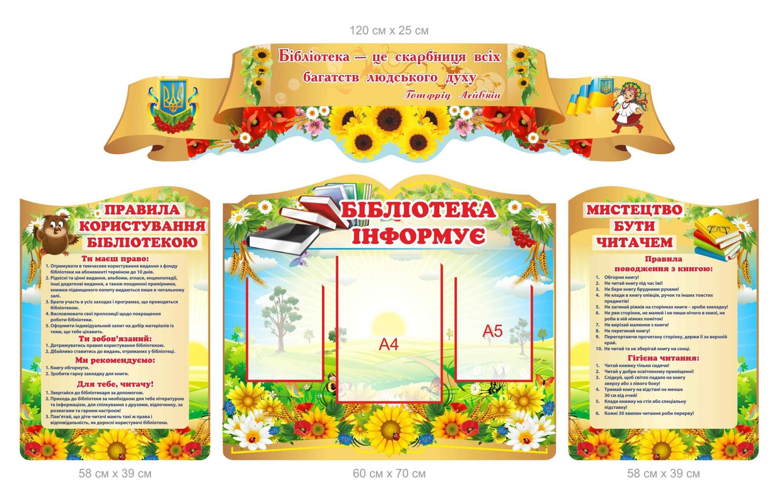 Набір стендів "Бібліотека інформує"