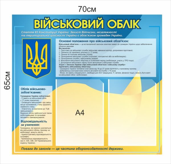 Стенд “Облік військовозобов’язаних”