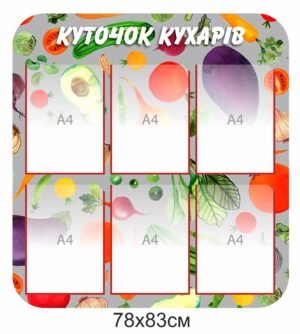 Стенд з карманами “Куточок кухарів”