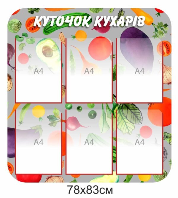 Стенд з карманами “Куточок кухарів”