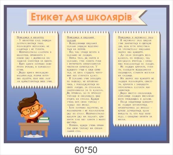 Стенд “Етикет для школярів”