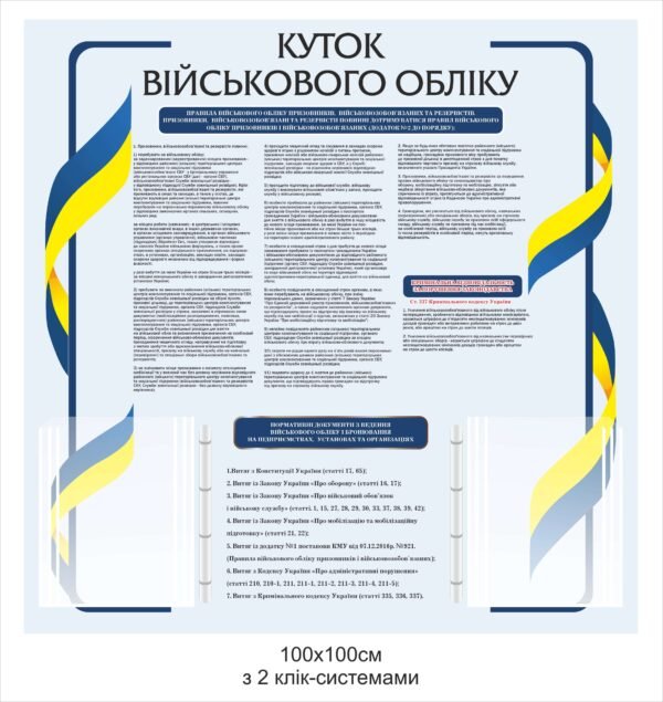 Стенд для військового обліку з клік-ситемами