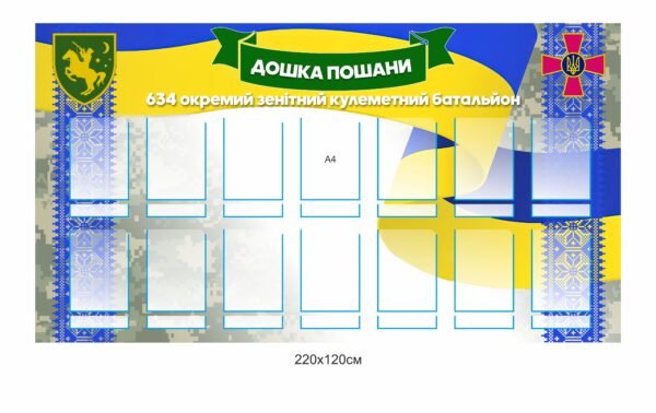 Стенд ля військової частини “Дошка пошани”