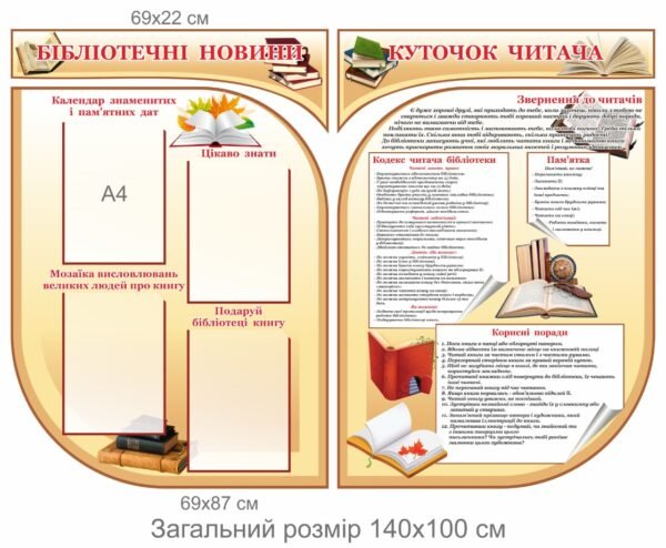 Комплект стендів «Бібліотечний куточок»